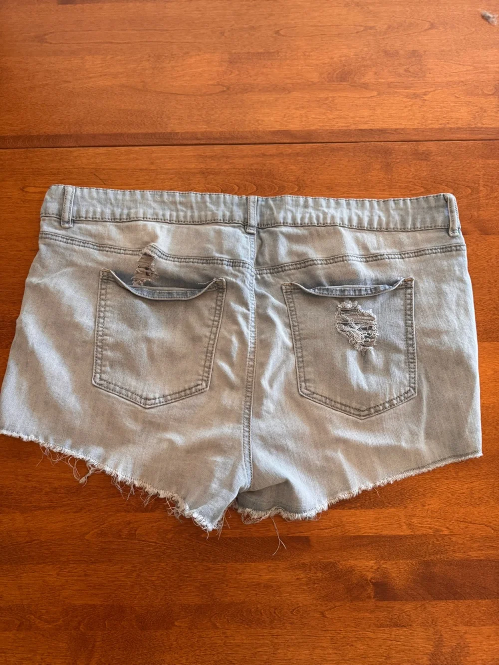 Rue21 Light Blue Distressed Denim Short Shorts